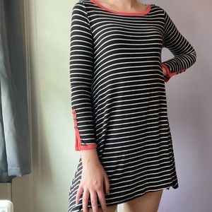 Long sleeve striped T-shirt dress